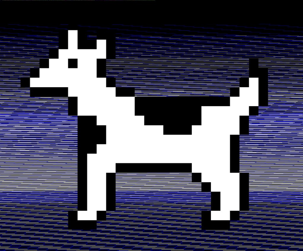Clarus on a CRT scanline screen